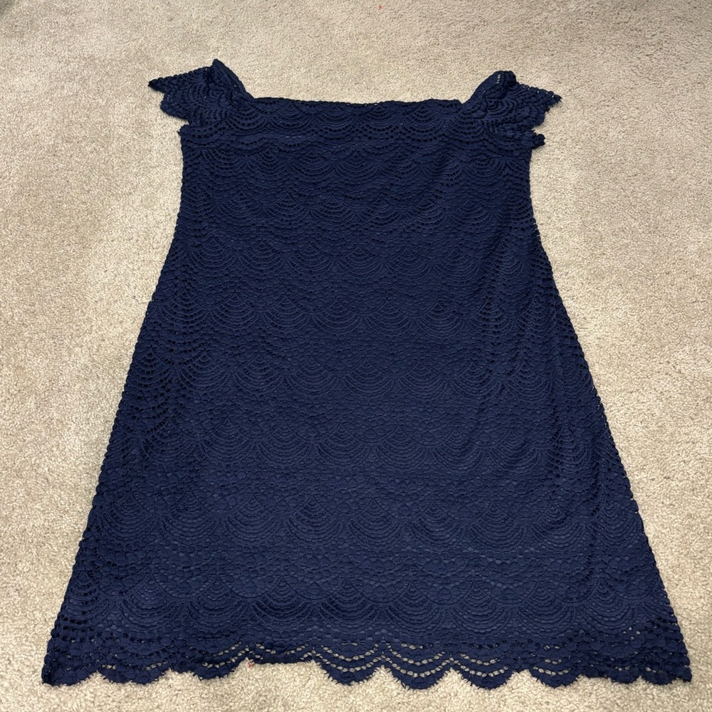 Lilly Pulitzer Navy Lace Overlay Dress